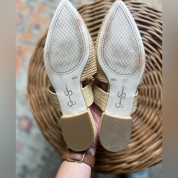 Jessica Simpson Lujane raffia slip on sandals - Picture 7 of 8